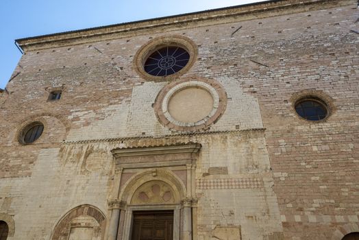 spello,italy june 27 2020 :church of san lorenzo in the town of spello