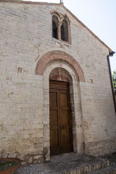 spello,italy june 27 2020 :church of san martino of spello in the upper area