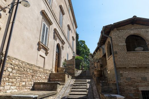 spello,italy june 27 2020:architecture in the alleys of the town of spello