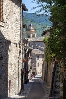 spello,italy june 27 2020:architecture in the alleys of the town of spello