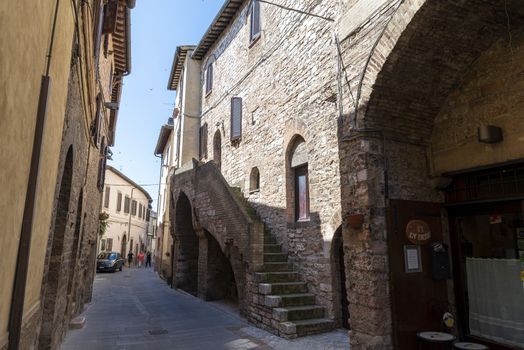 spello,italy june 27 2020:architecture in the alleys of the town of spello