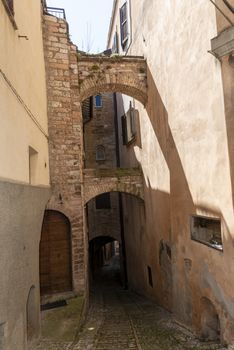 spello,italy june 27 2020:architecture in the alleys of the town of spello