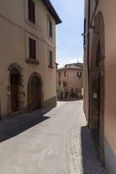 spello,italy june 27 2020:architecture in the alleys of the town of spello