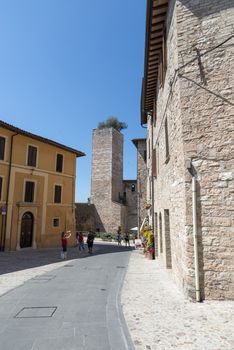 spello,italy june 27 2020:architecture in the alleys of the town of spello