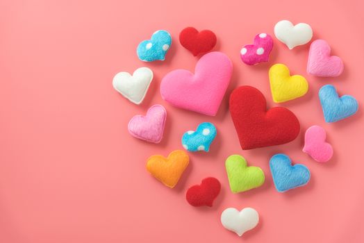 mini heart in heart shape on pink background