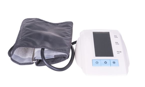 Digital Blood Pressure Monitor on white background