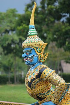 The giant carved on the ship. Used to decorate the identity of Thai boats.