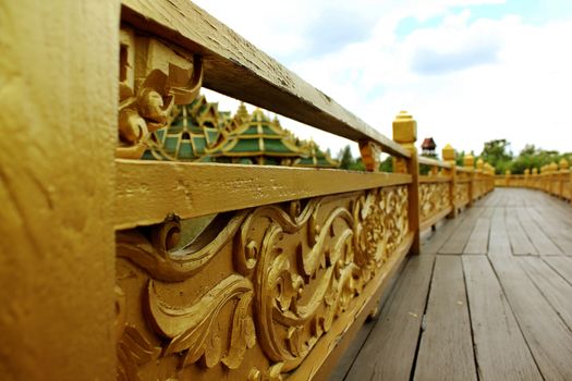 Carved flower motifs balcony decoration