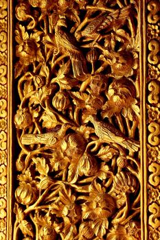 Gold-plated carvings used to decorate Thai homes. To be unique