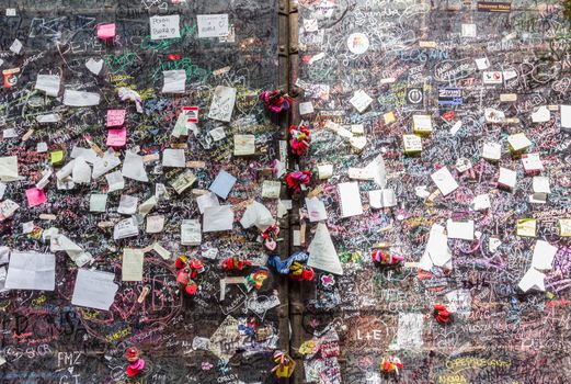 Love notes at Juliet's house in Verona italy.