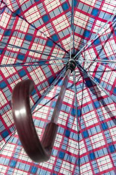 Closeup inside umbrella. Scottish style. Bottom view