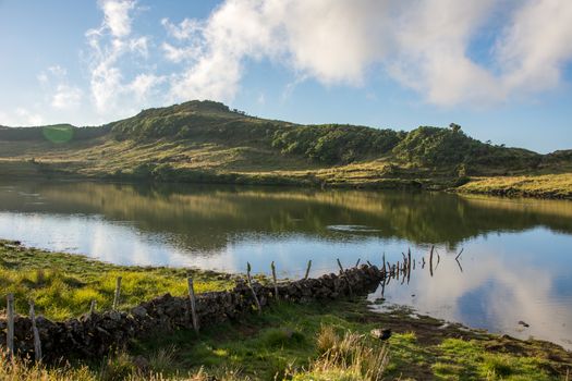 Walk on the Azores archipelago. Discovery of the island of Pico, Azores. Portugal. Madalena