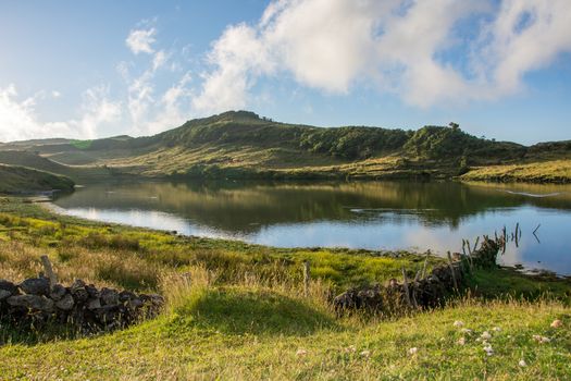 Walk on the Azores archipelago. Discovery of the island of Pico, Azores. Portugal. Madalena