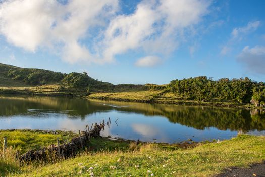 Walk on the Azores archipelago. Discovery of the island of Pico, Azores. Portugal. Madalena