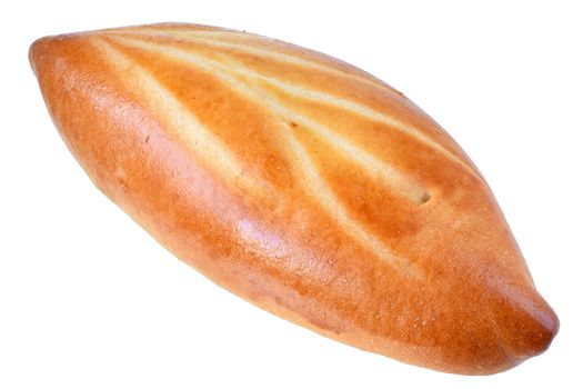 sweet bun with filling isolated on white background.
