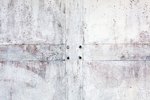 Old whitewashed weathered distressed cement stone and wood wall texture background