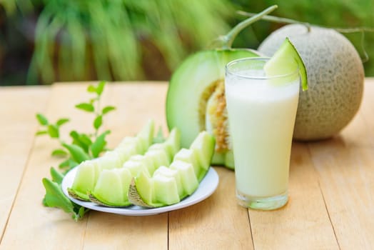 Milk melon Smoothie in glass