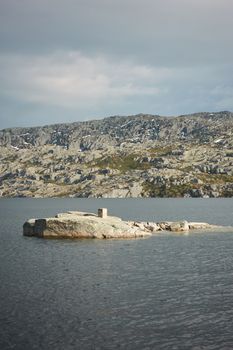 Landscape in lake Lagoa comprida lagoon in Serra da Estrela, Portugal