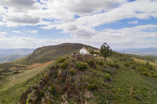 Castelo Melhor drone view from miradouro de Sao Gabriel viewpoint, in Portugal