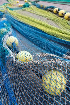 Fishing nets drying after the fishing
