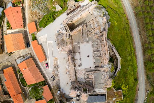 Castelo Rodrigo drone top aerial view village landscape, in Portugal