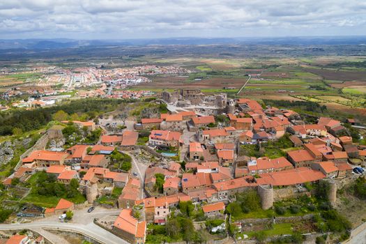 Castelo Rodrigo drone aerial view village landscape, in Portugal