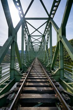 Railway bridge in Douro region in Ferradosa, Portugal