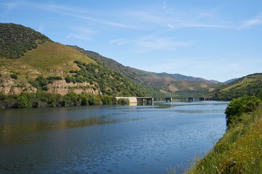 Railway bridge in Douro region in Ferradosa, Portugal