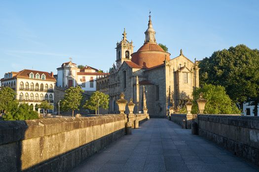 Amarante view with Ponte Sao Goncalo bridge, in Portugal