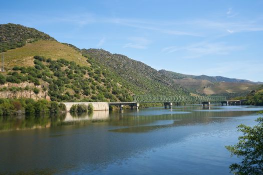 Railway bridge in Douro region in Ferradosa, Portugal