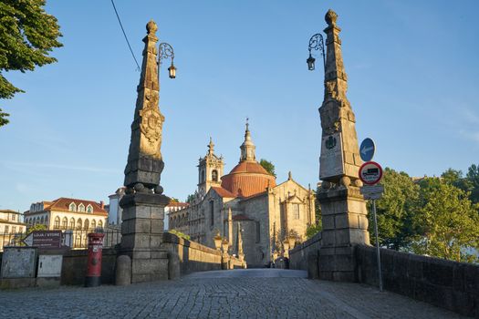 Amarante view with Ponte Sao Goncalo bridge, in Portugal