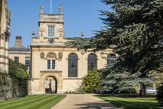 Clocktower and quadrangle, Balliol College, Oxford University.