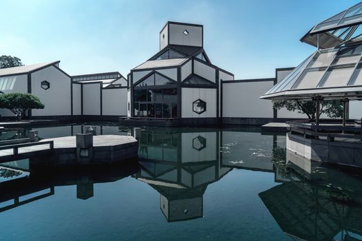 View of architecture in Suzhou Museum. Shot in suzhou, China.