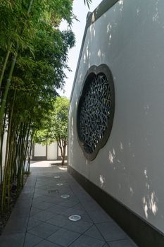 View of architecture in Suzhou Museum. Shot in suzhou, China.