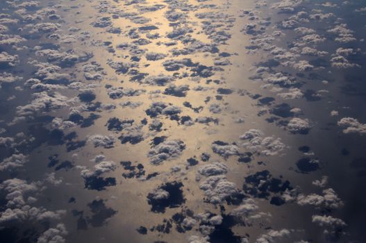 General view of the patterned cumulus could over Read Sea