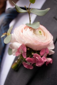 Boutonniere wedding rose flower man jacket sticker batch. High quality photo