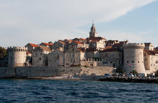 This is a picutre of the Korcula's fortress from sea point of view. Croatia.