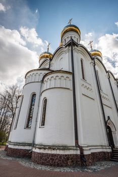 The diminishing perspective of the Saint Nicholas (Nikolsky) cathedral rear side at Pereslavl-Zalessky