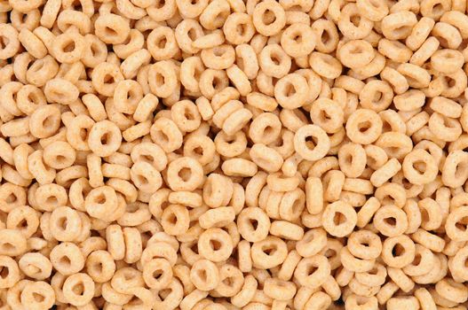 Closeup of Cereal O's, fills the frame