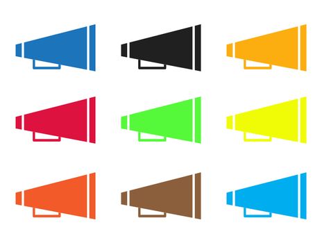 Set of cheer megaphone icons on white background. cheer megaphone icon for your web site design, logo, app, UI. flat style. cheer megaphone symbol.