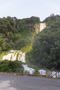 marmore waterfall the highest in europe in the early evening