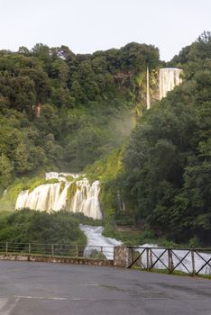 marmore waterfall the highest in europe in the early evening