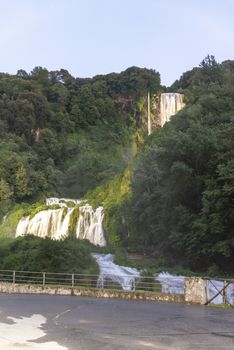 marmore waterfall the highest in europe in the early evening