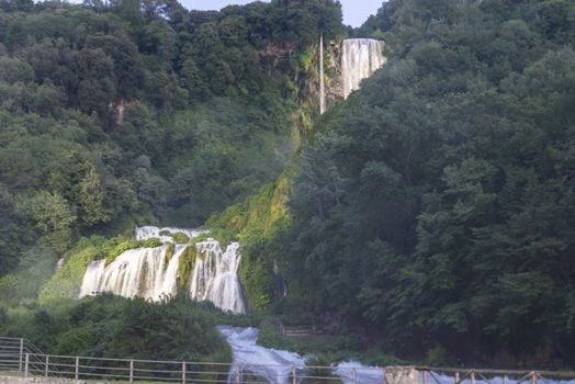 marmore waterfall the highest in europe in the early evening