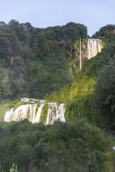 marmore waterfall the highest in europe in the early evening