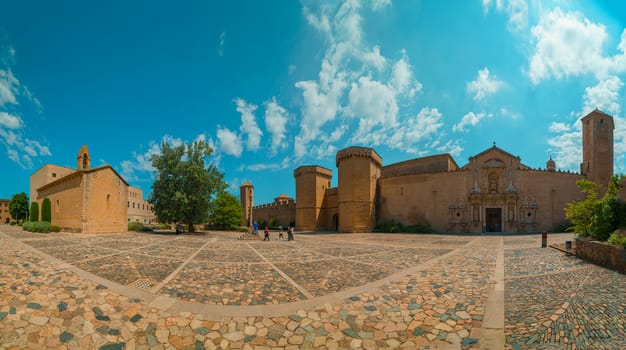 Panorama view of Poblet Monastery, a Cistercian abbey in Catalonia. Declared a UNESCO World Heritage Site Ref 518