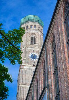 The Frauenkirche, or Cathedral of Our Dear Lady) located in Munich, Bavaria, Germany. 