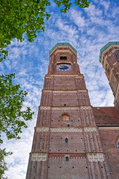 The Frauenkirche, or Cathedral of Our Dear Lady) located in Munich, Bavaria, Germany. 