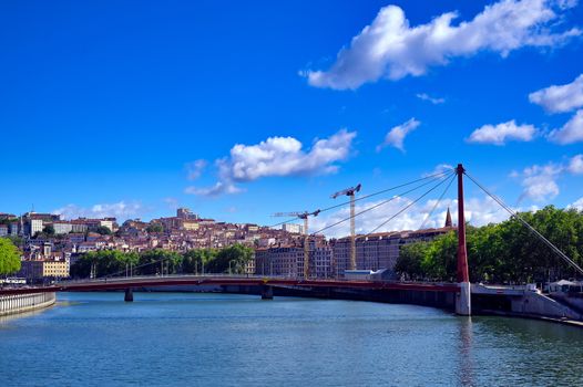 Lyon, France and the architecture along the Saone River.