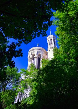 The Basilica of Notre Dame de Fourviere overlooking Lyon, France.